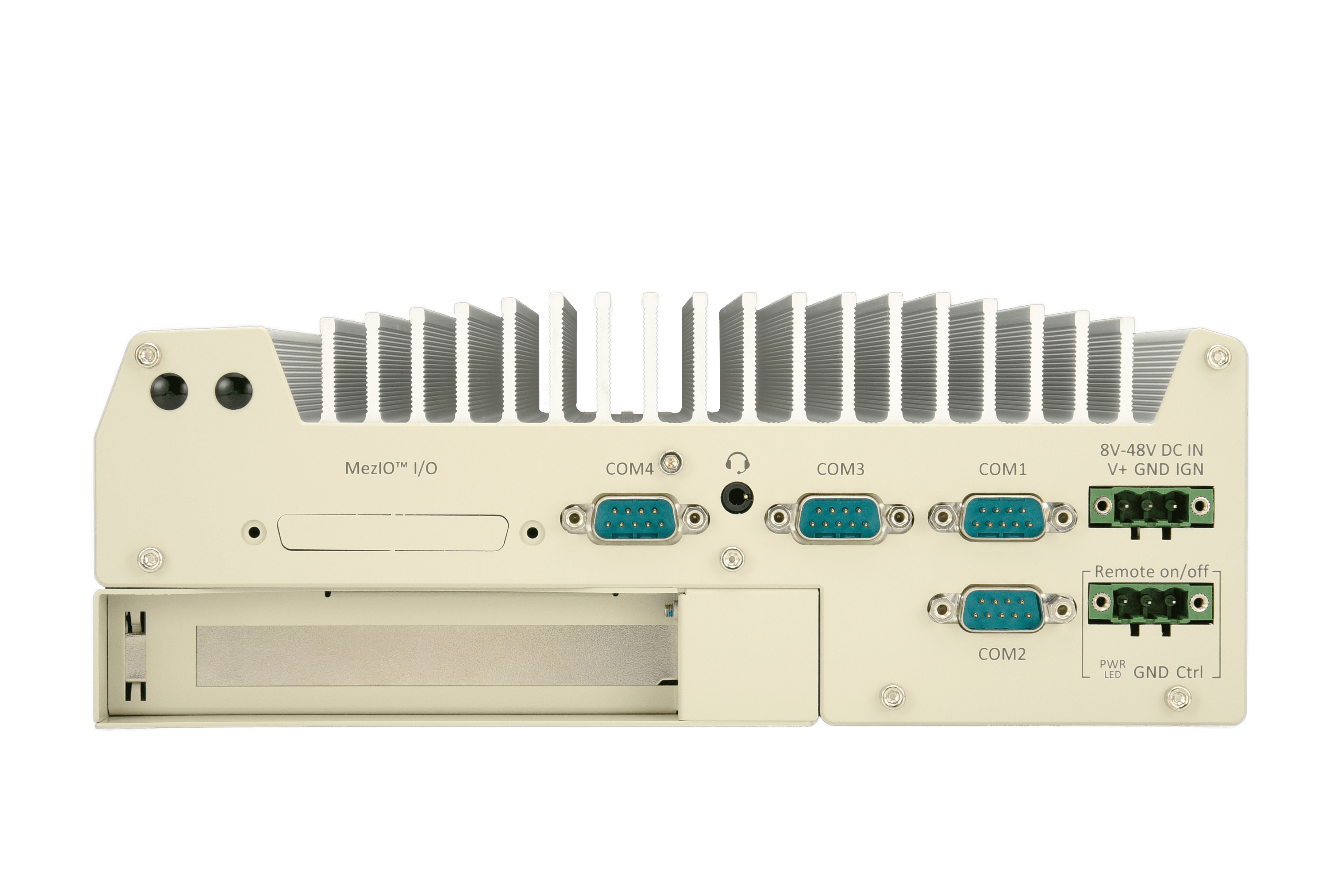 Intel® Core™ processor (Series 2) /14th/13th/12th-Gen Fanless Industrial PC with 6x 2.5GbE, USB 3.2 Type-C, Patented Cassette & MezIO® Interface
