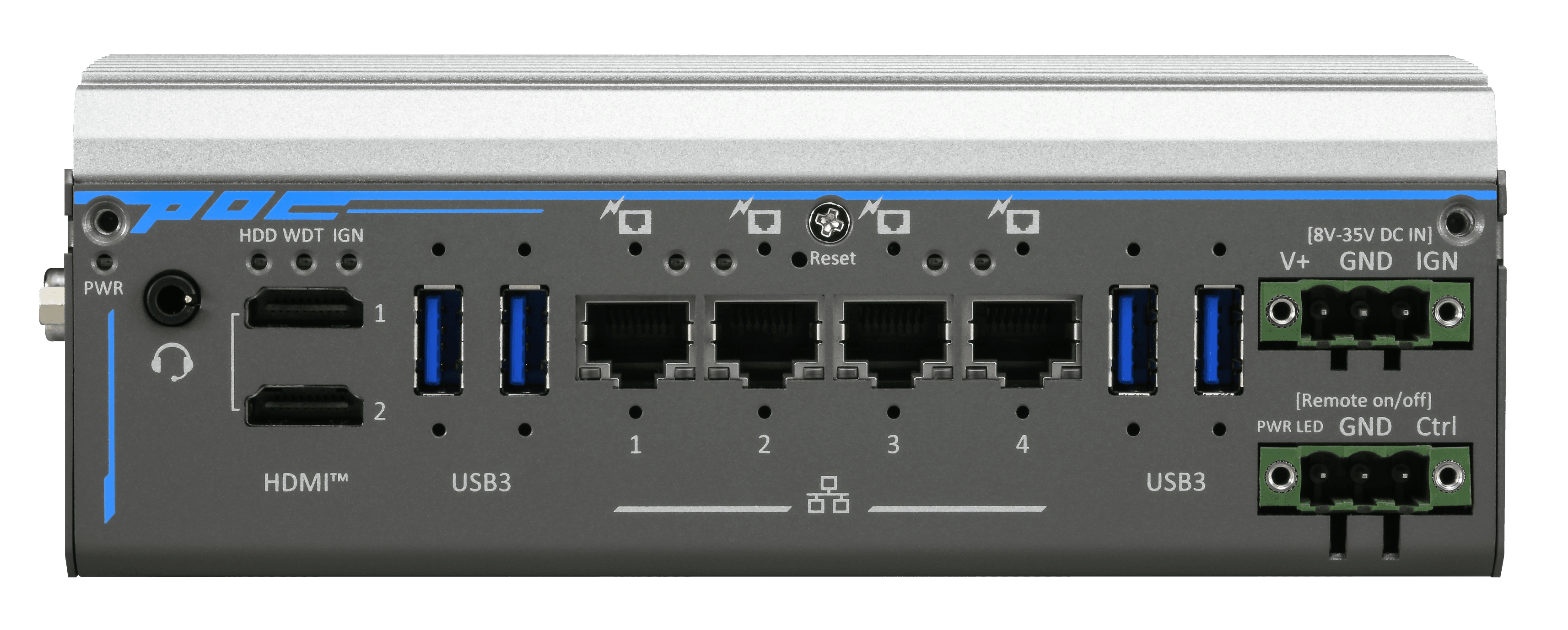 AMD® Ryzen™ PRO 8640U Ultra-compact Embedded Computer with 4x PoE+, 4x USB 3.2 and MezIO® Interface