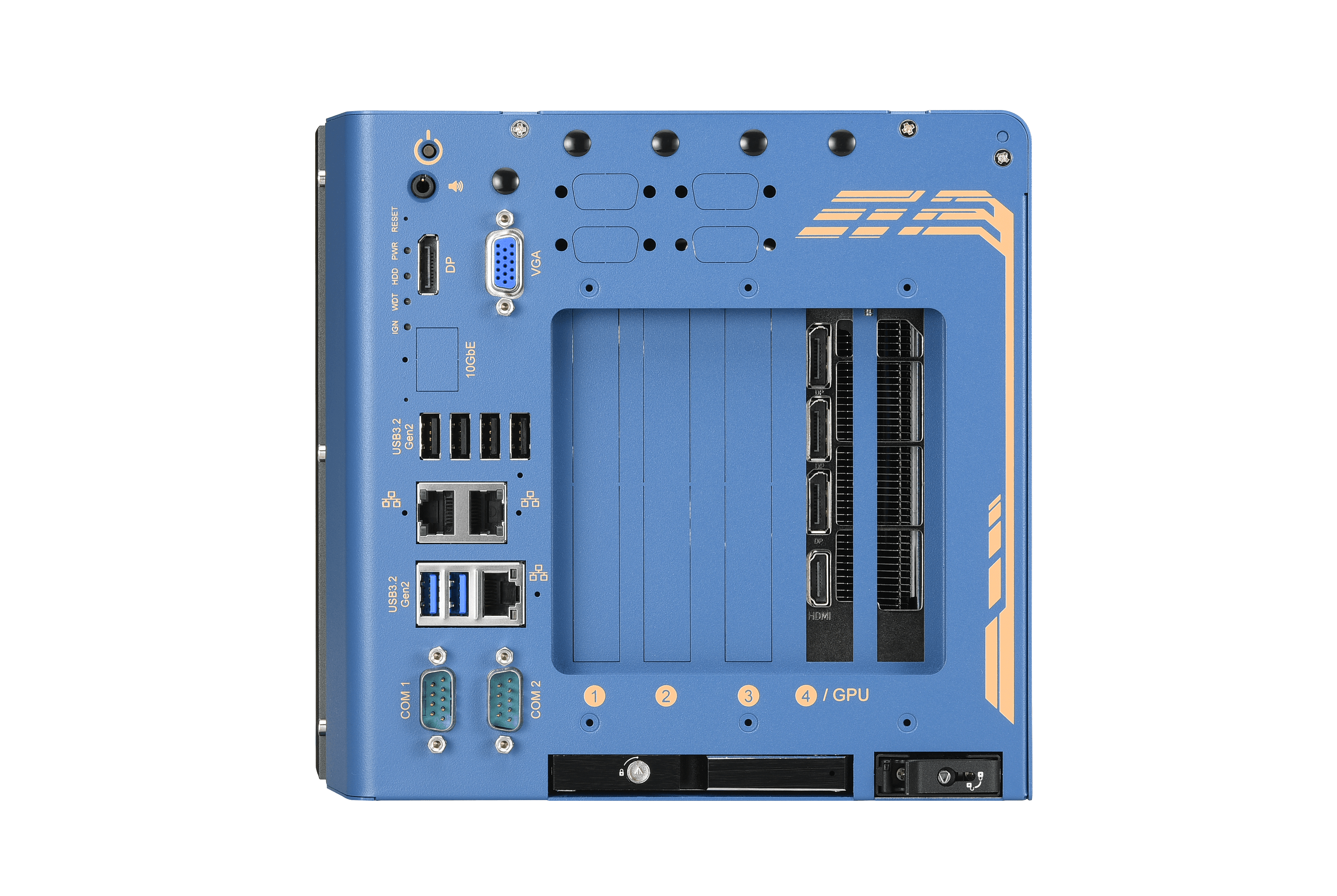 Industrial Edge AI Computer Supporting Single 350W NVIDIA® RTX™ GPU, Intel® 14th/ 13th/ 12th-Gen Core™ Processor with Three Additional PCIe Slots