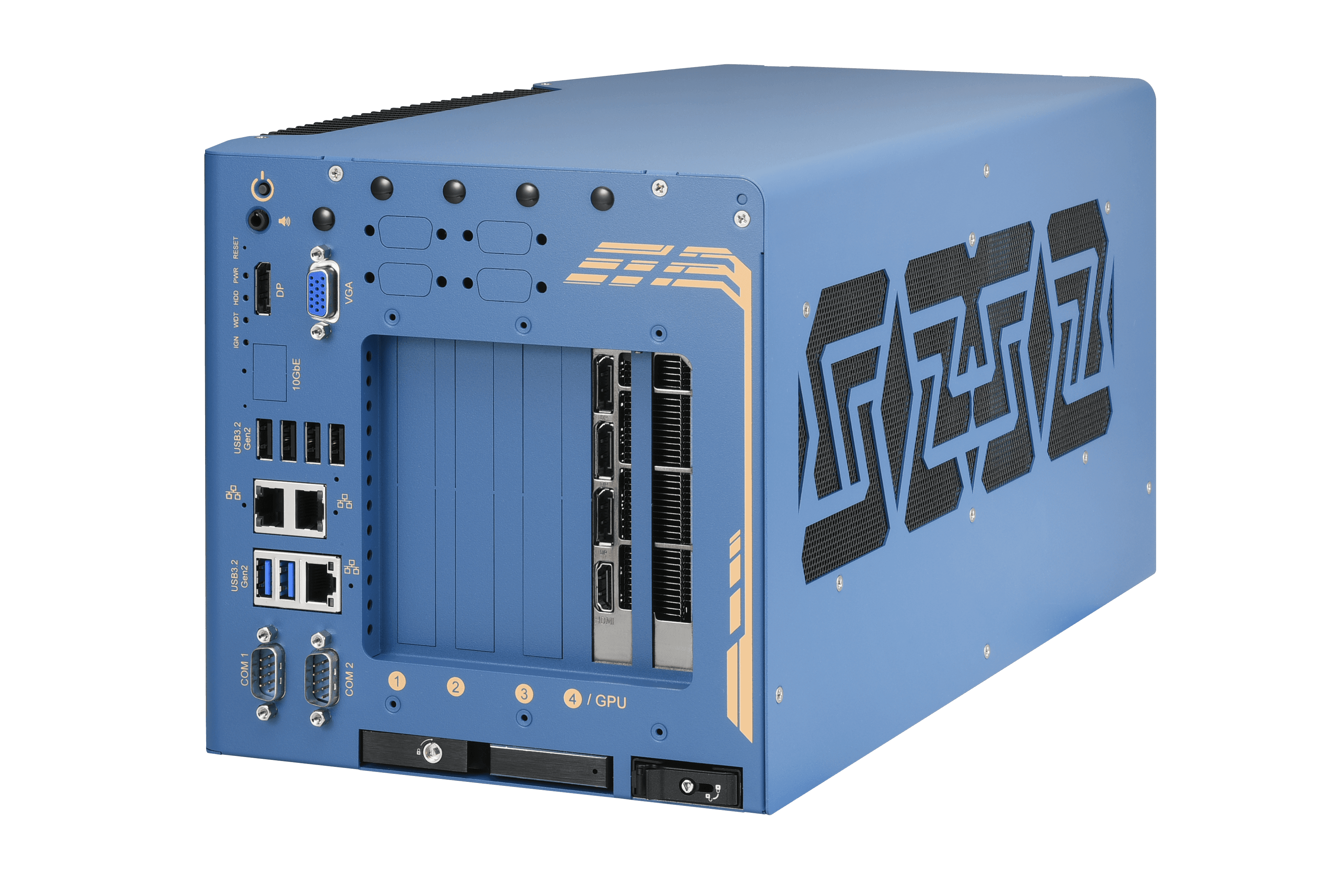 Industrial Edge AI Computer Supporting Single 350W NVIDIA® RTX™ GPU, Intel® 14th/ 13th/ 12th-Gen Core™ Processor with Three Additional PCIe Slots