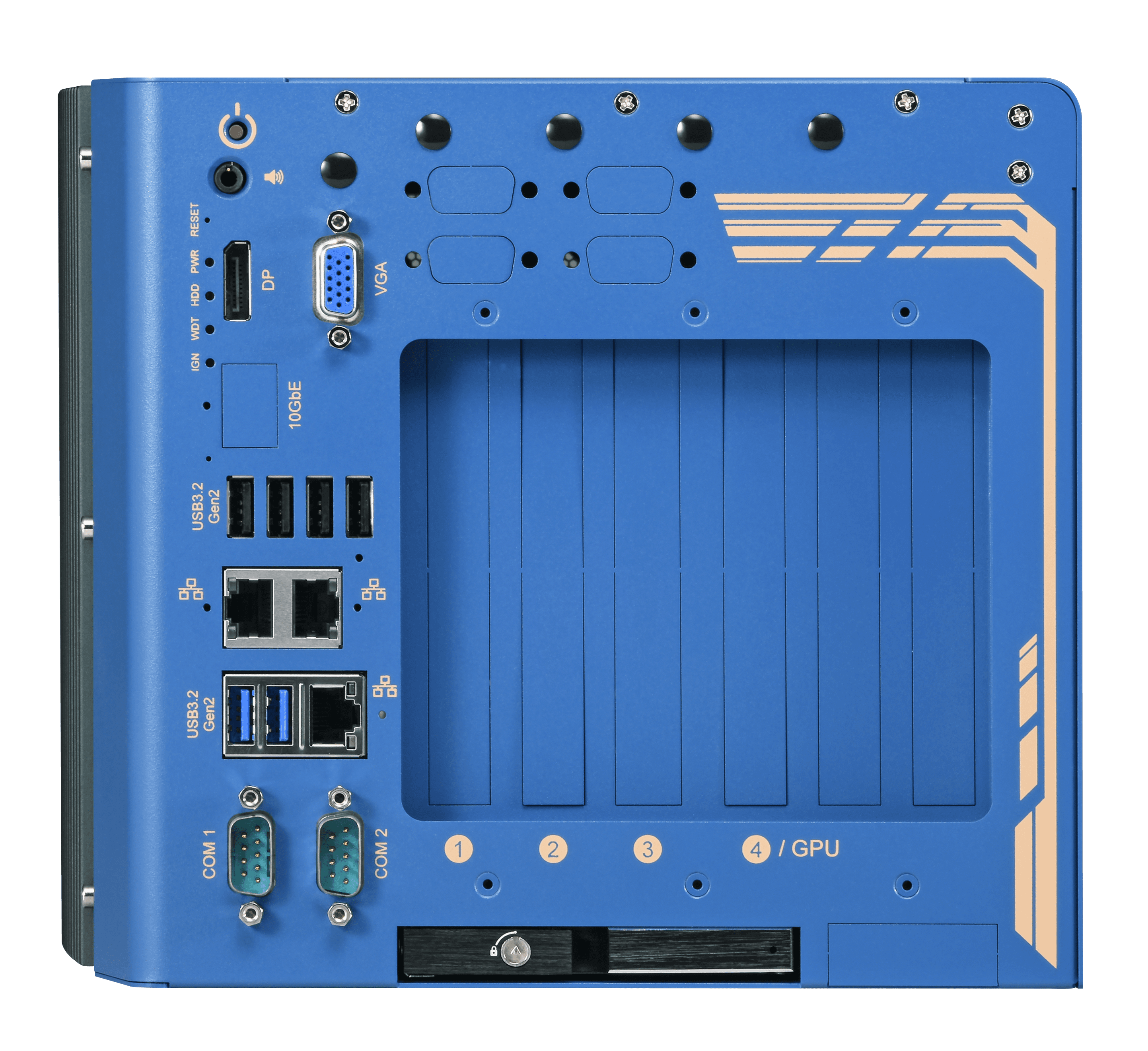 Industrial Edge AI Computer Supporting Single 600W GPU, Intel® 14th/ 13th/ 12th-Gen Core™ Processor with Three Additional PCIe Slots
