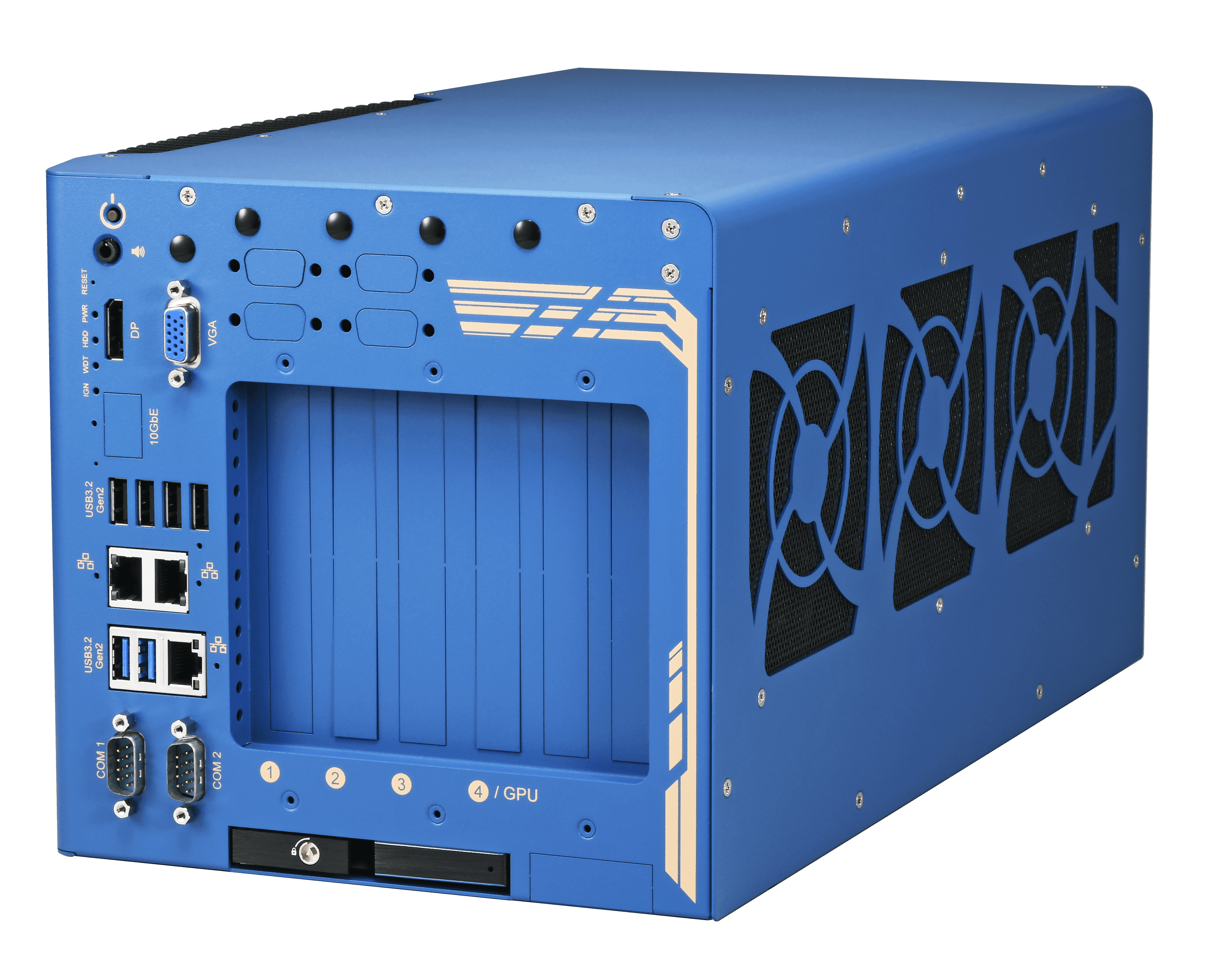 Industrial Edge AI Computer Supporting Single 600W GPU, Intel® 14th/ 13th/ 12th-Gen Core™ Processor with Three Additional PCIe Slots