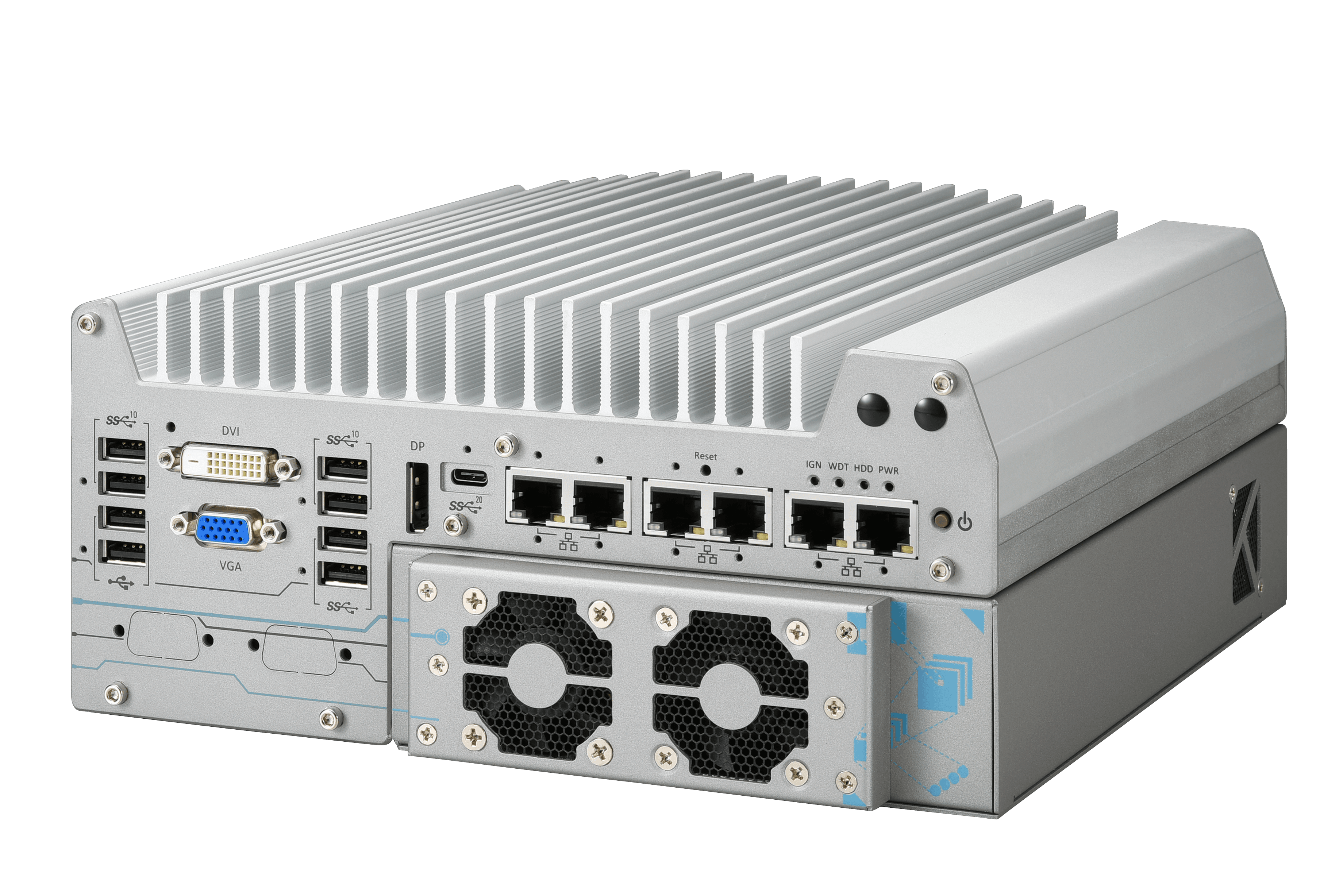 Ruggedized Edge AI Inference Computer supporting NVIDIA® L4 GPU and Intel® 14th/ 13th/ 12th-Gen Core™ processor with dual PCIe slots